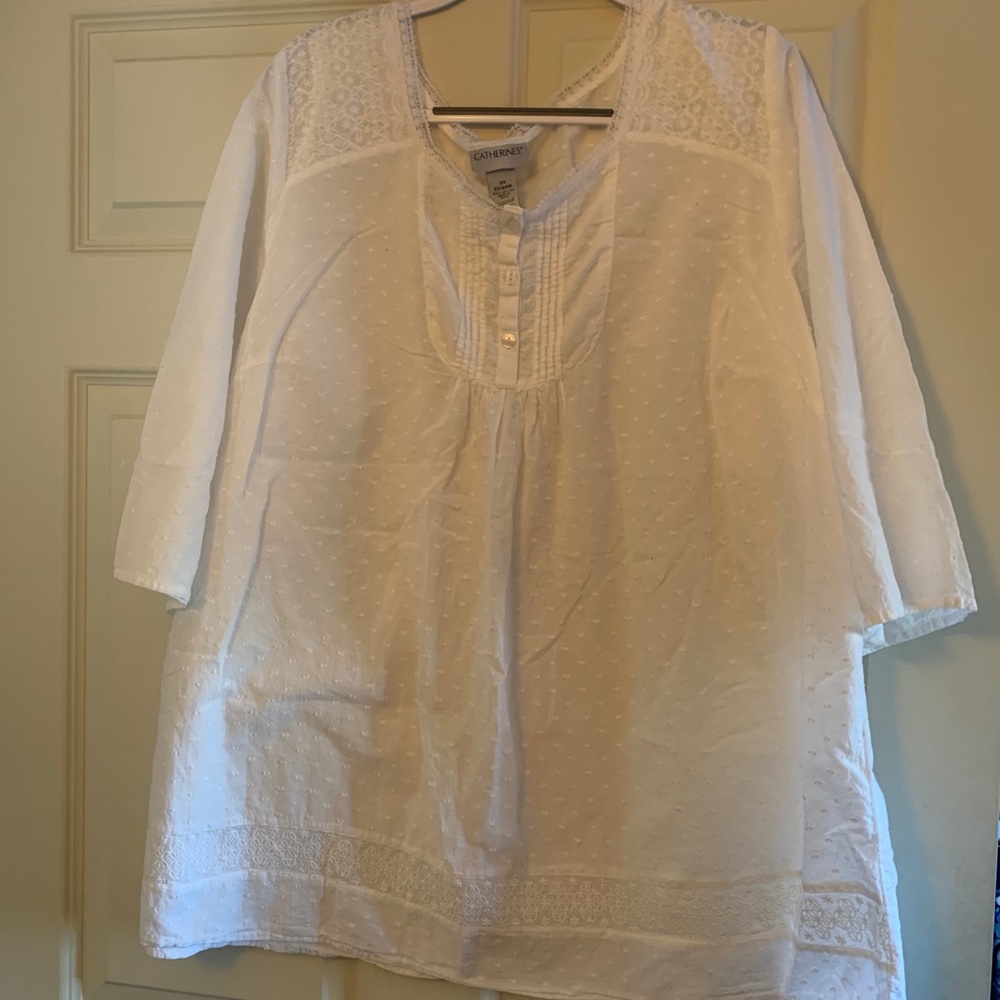 White Cotton women’s Shirt by Catherine’s 22/24W